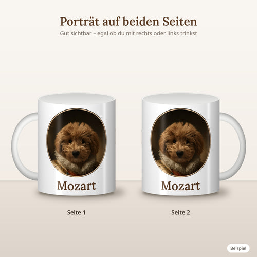 Personalisierte Tasse mit Haustierporträt – Hund & Katze