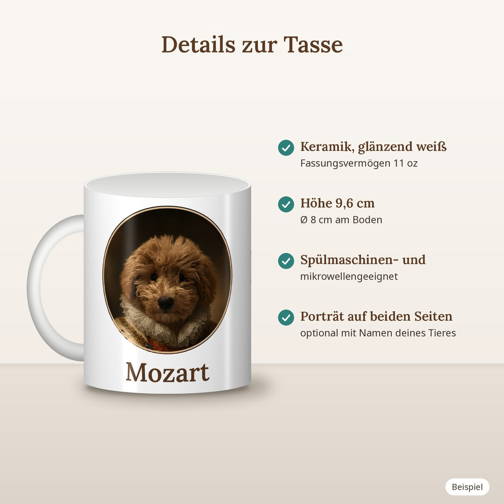 Personalisierte Tasse mit Haustierporträt – Hund & Katze